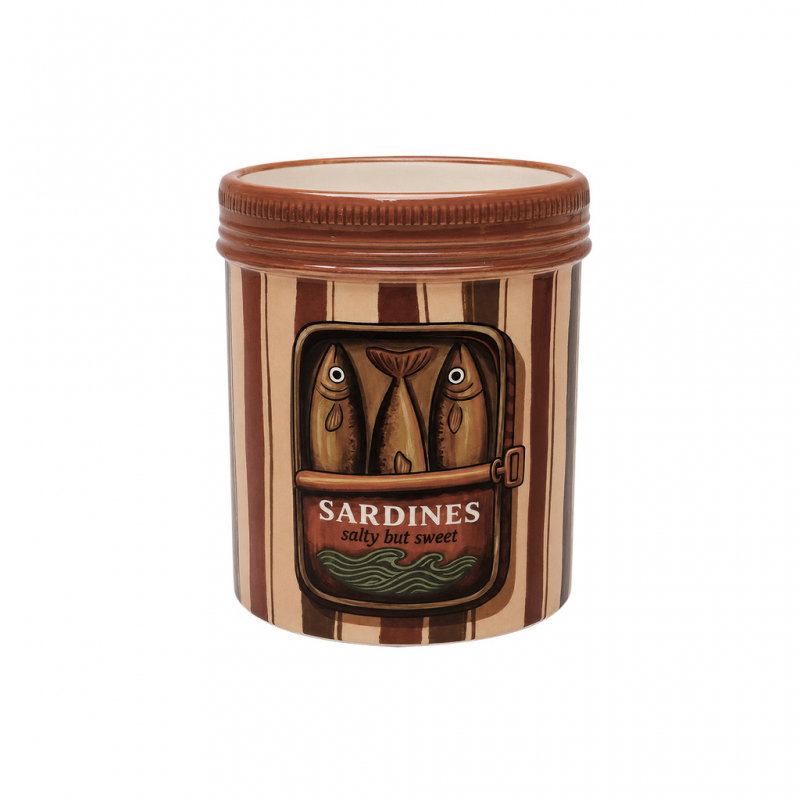 Cache-pot sardines pm | Rayure marron