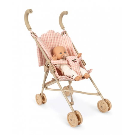Coffret poussette et poupée | Pink Check - Konges Slojd