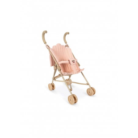 Coffret poussette et poupée | Pink Check - Konges Slojd
