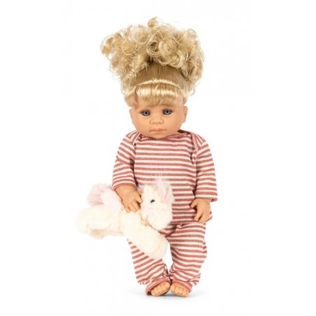 Poupée Noémi et sa licorne | Rose Cream Stripe - Konges Slojd
