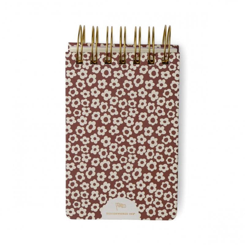 Petit bloc note Wire Chunky | Burgundy groovy floral