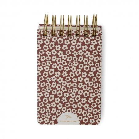 Petit bloc note Wire Chunky | Burgundy groovy floral - Paddywax