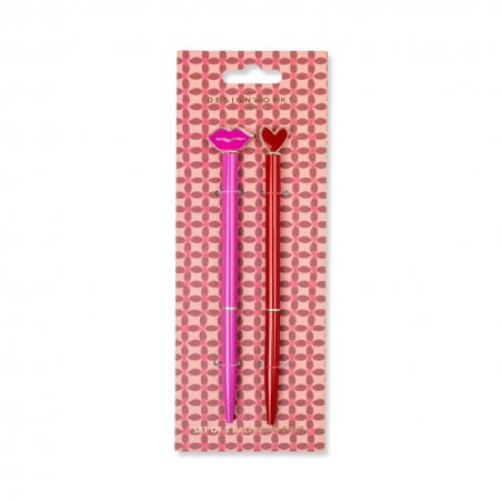 Lot de 2 stylos Metal Ballpoint | Love - Paddywax