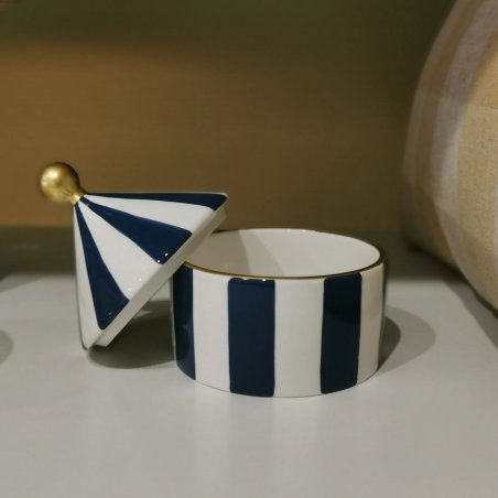 Boîte à bijoux en céramique | Navy stripe - Paddywax