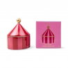 Boîte à bijoux en céramique | Pink + red stripe