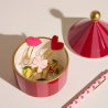 Boîte à bijoux en céramique | Pink + red stripe