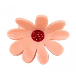 Grande pince à cheveux | Fleur rose