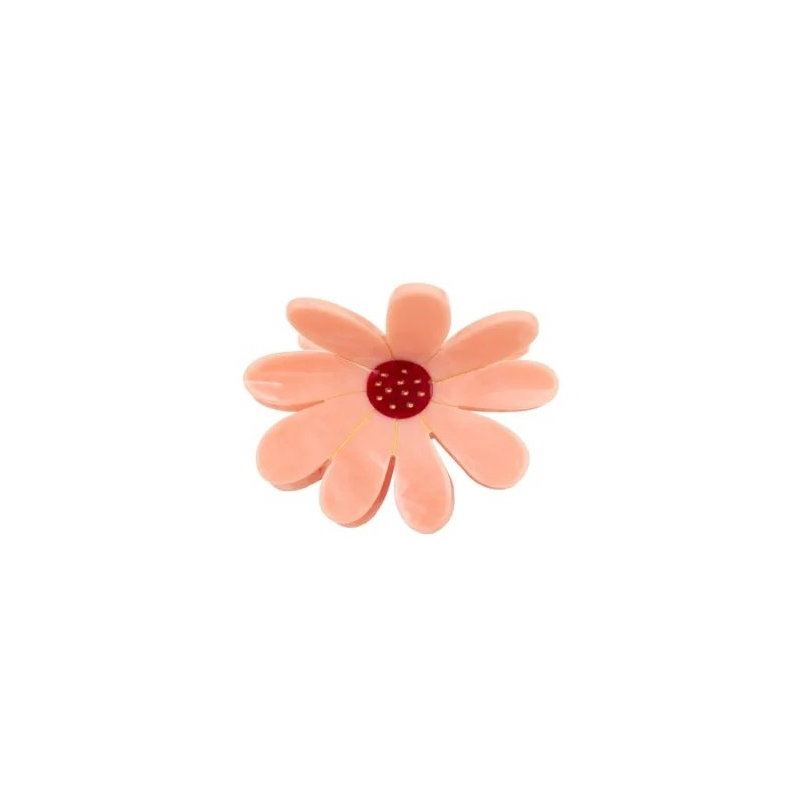 Grande pince à cheveux | Fleur rose