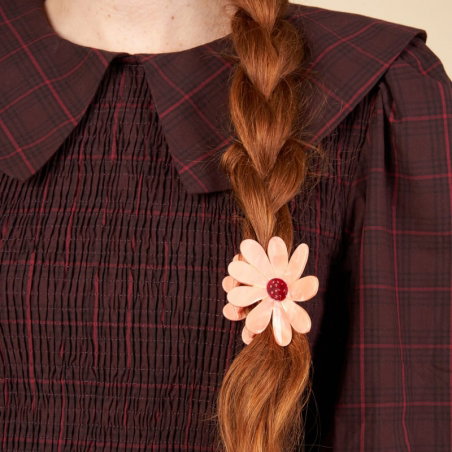 Grande pince à cheveux | Fleur rose - Coucou Suzette