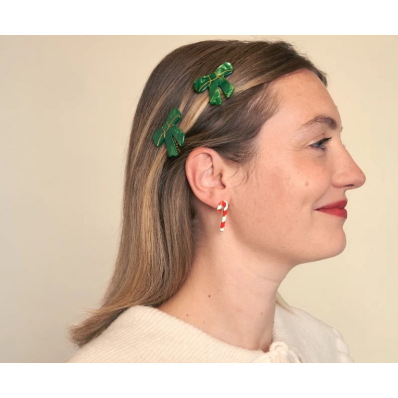 Barrette noeud vert