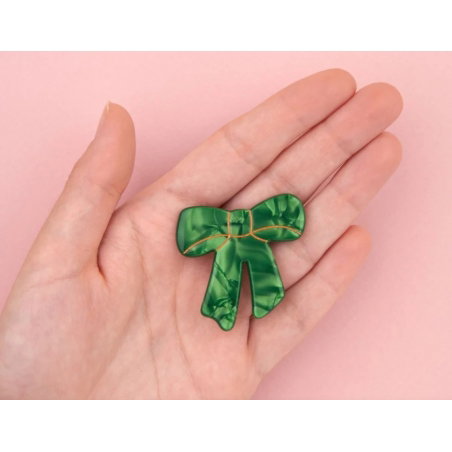 Barrette noeud vert - Coucou Suzette