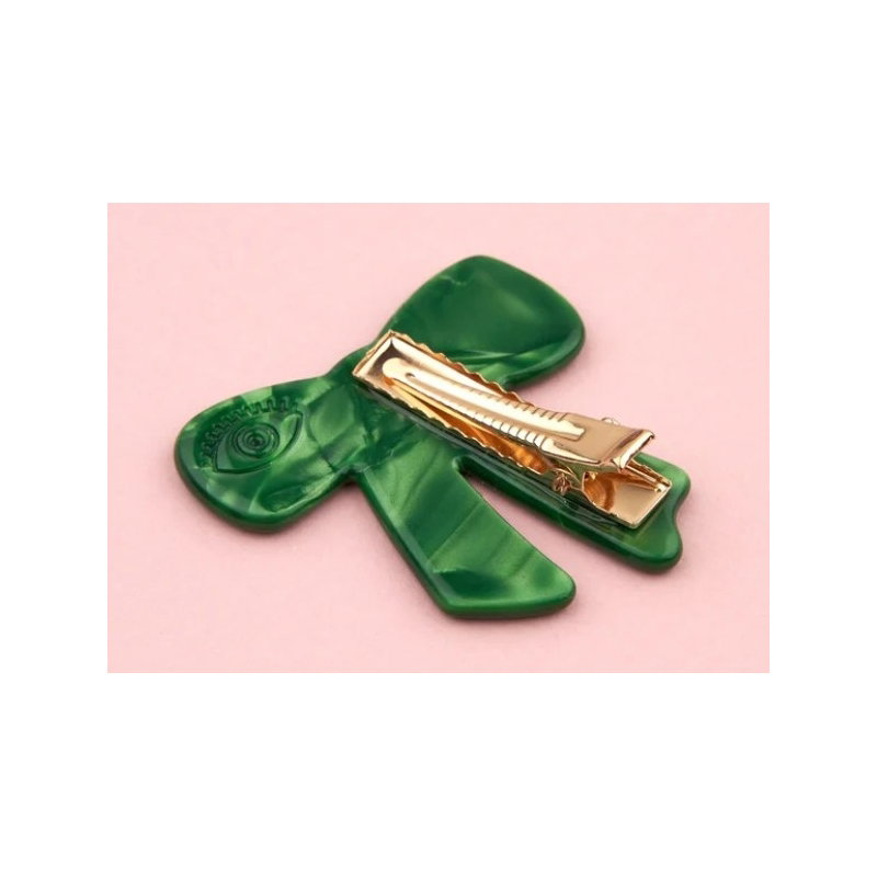Barrette noeud vert