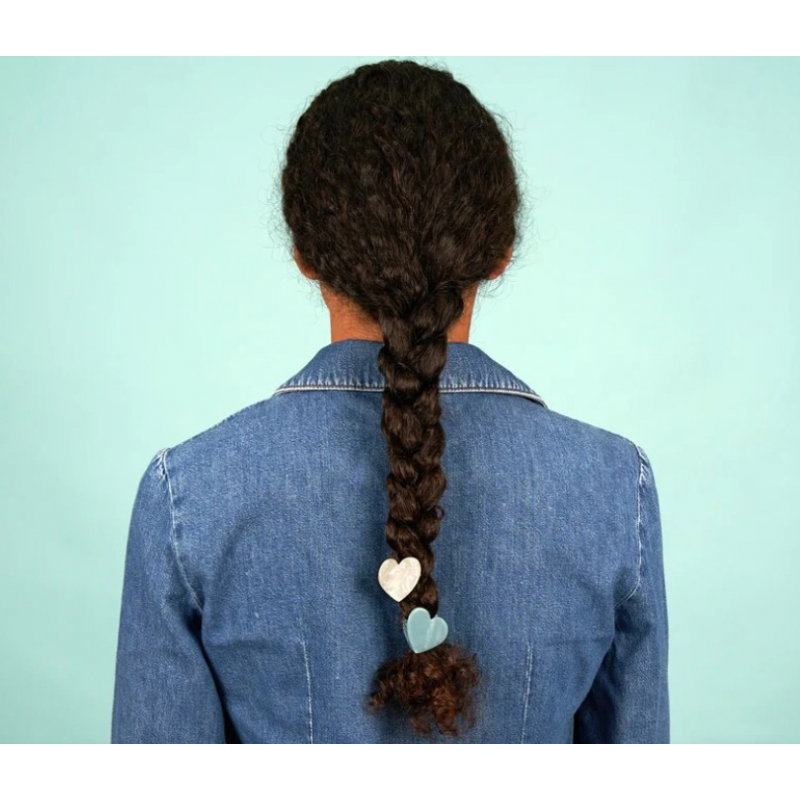 Mini pince à cheveux | Cœur bleu
