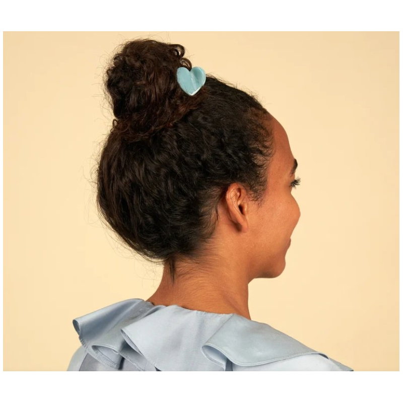 Mini pince à cheveux | Cœur bleu