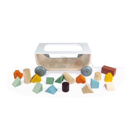 Chariot de cubes en bois - Janod Chariot de cubes en bois - Janod