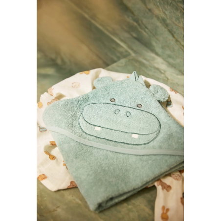Cape de bain éponge 75x75cm | Hippo Happy - Jollein