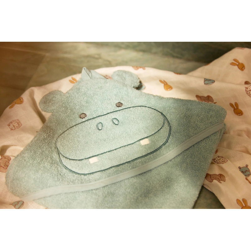 Cape de bain éponge 75x75cm | Hippo Happy