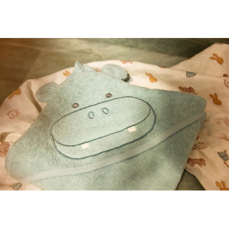 Cape de bain éponge 75x75cm | Hippo Happy - Jollein