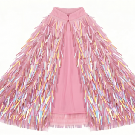 Cape holographique à franges | Rose - Ratatam