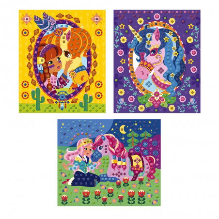Set Créatif Mosaïques en Mousse Poneys et Licornes - Janod