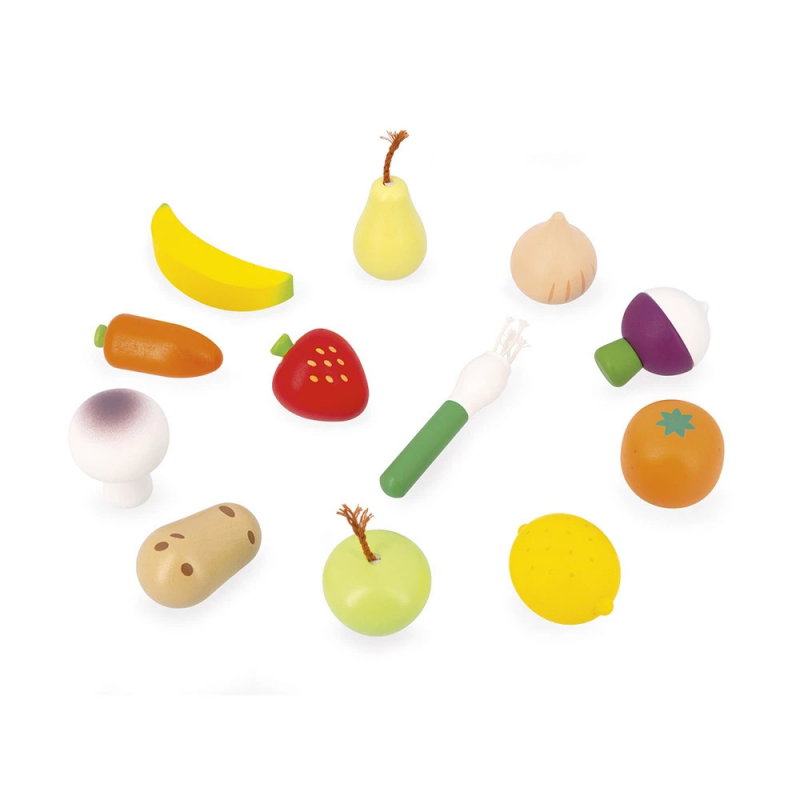 Filet de fuirts et légumes en bois