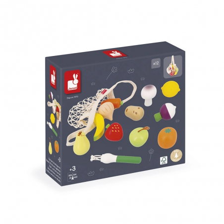 Filet de fuirts et légumes en bois