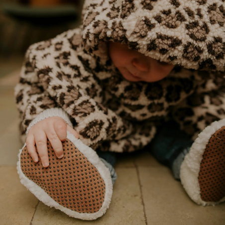 Chaussons teddy | Ecru - Rien que des bêtises