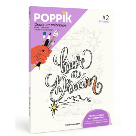 Cahier de dessin et coloriage | Lettering - Poppik