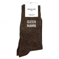 Chaussettes Paillettes Marron | Queen Mama - Félicie Aussi
