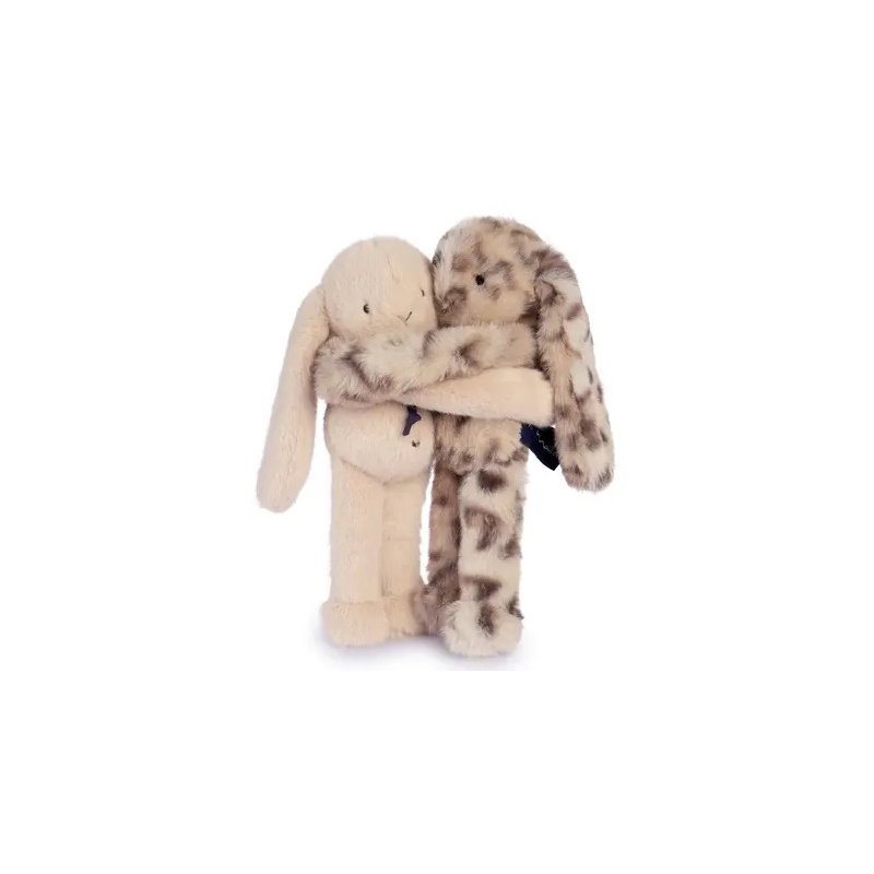 Câlin de poche Duo Lapins 22 cm | Beige/Léo