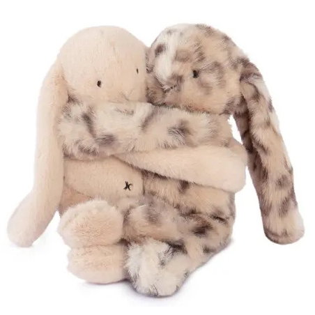 Câlin de poche Duo Lapins 22 cm | Beige/Léo