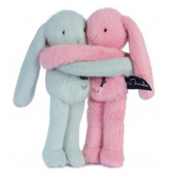 Câlin de poche Duo Lapins 22 cm | Céladon-Rosée - Mailou