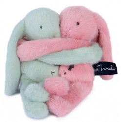 Câlin de poche Duo Lapins 22 cm | Céladon-Rosée