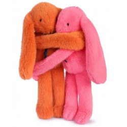Câlin de poche Duo Lapins 22 cm | Potiron-Corail - Mailou