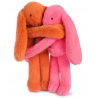 Câlin de poche Duo Lapins 22 cm | Potiron / Corail