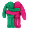 Câlin de poche Duo Lapins 22 cm | Vert prairie / Fuchsia peps