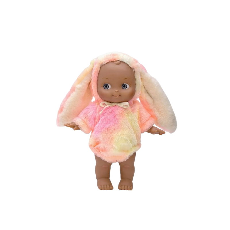 Mini Panchas | Maïa en Fantasia et sa tenue de lapin arc-en-ciel rose