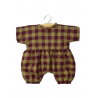 Babies - Barboteuse Noa et son béguin en flanelle Vichy olive
