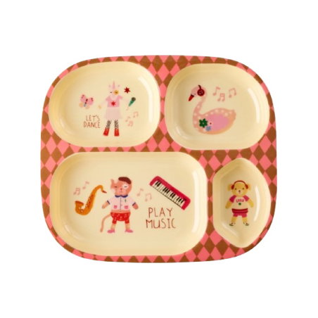 Assiette compartimentée Music Band | Rose - Rice