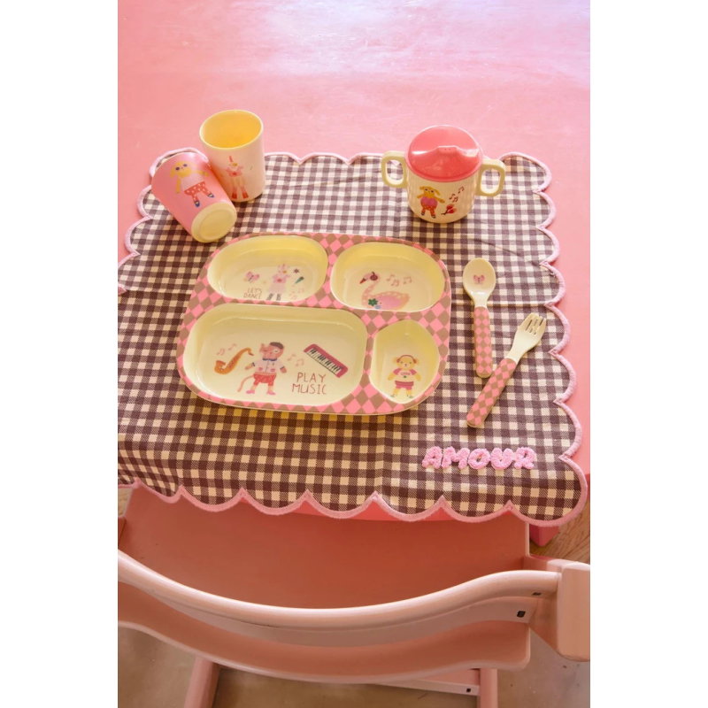 Assiette compartimentée Music Band | Rose