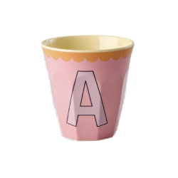 Gobelet Lettre au choix | Uni rose - Rice