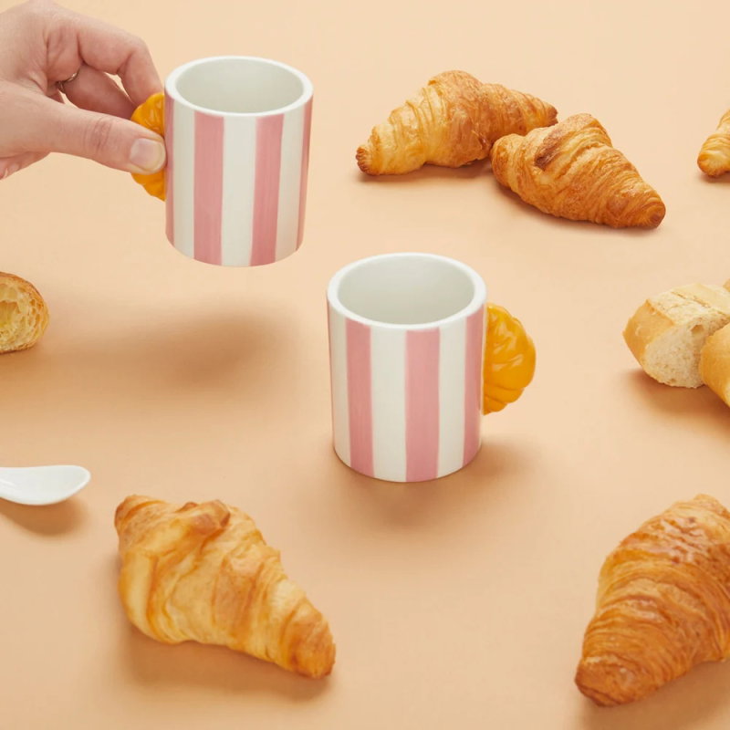Set de tasses à café croissant | Rose