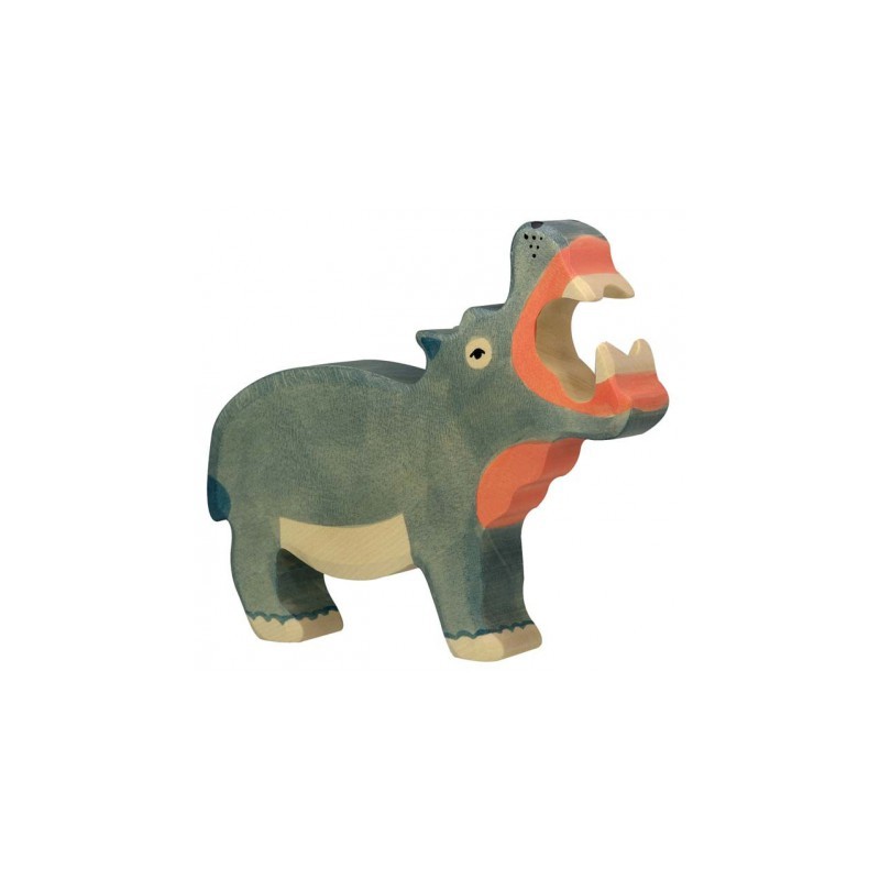 Hippopotame en bois par Holztiger