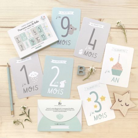 Kit De Cartes Souvenirs De Bebe De 1 A 12 Mois Zu Little Cecile