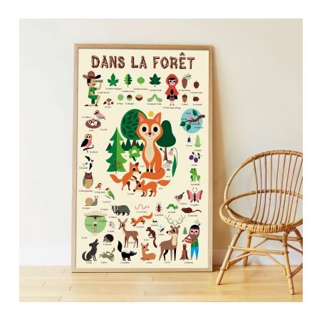 Poster Stickers | La forêt par Poppik dans un cadre Poster Stickers | La forêt par Poppik dans un cadre