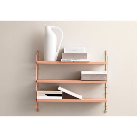 Etagère murale String pocket | Blush par String furniture fixée au mur Etagère murale String pocket | Blush par String furniture fixée au mur