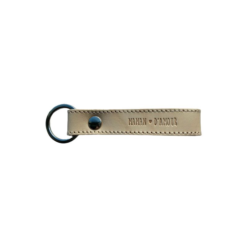 Porte clefs en cuir | Maman d'amour par Marcel 