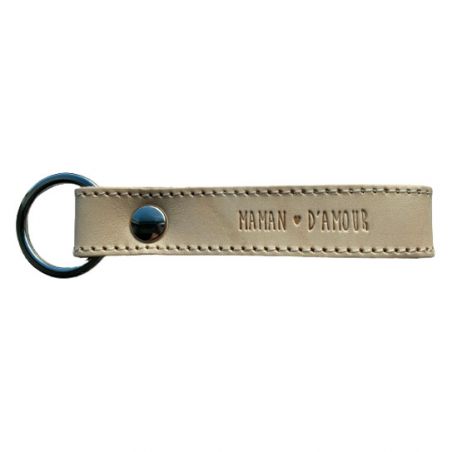 Porte clefs en cuir | Maman d'amour par Marcel 