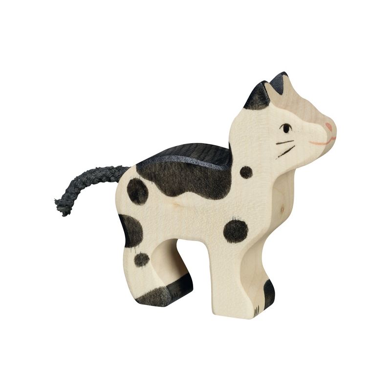 Petit Chat Blanc Et Noir En Bois Holztiger Little Cecile