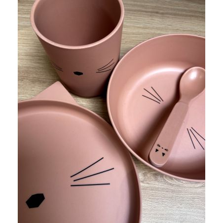 Box Repas En Bambou Chat Rose Blush Little Cecile